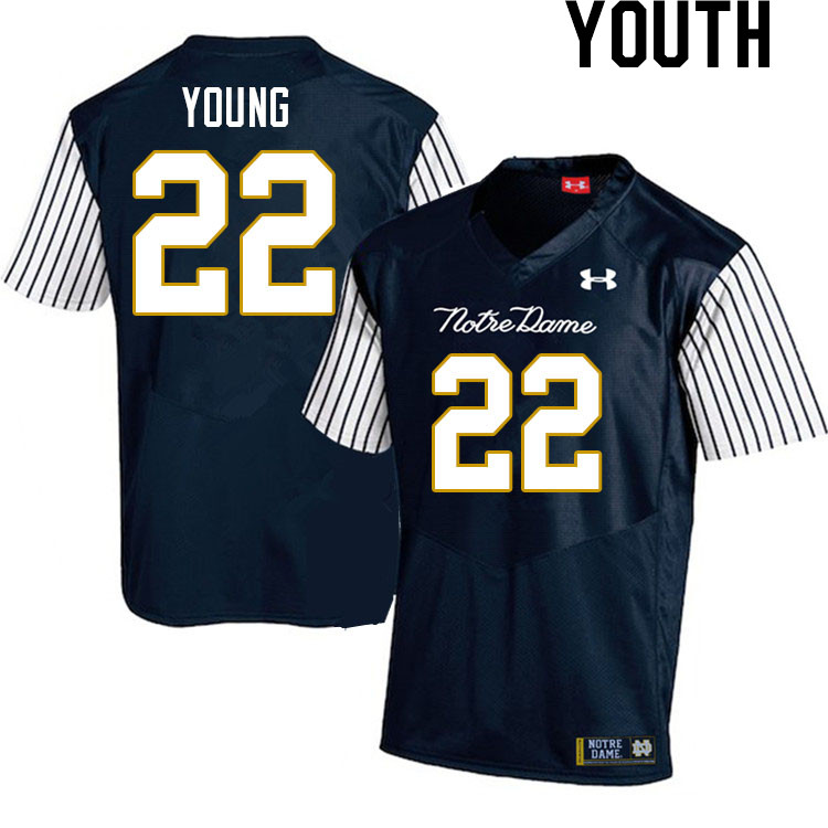 Youth #22 Kedren Young Notre Dame Fighting Irish College Football Jerseys Stitched-Alternate